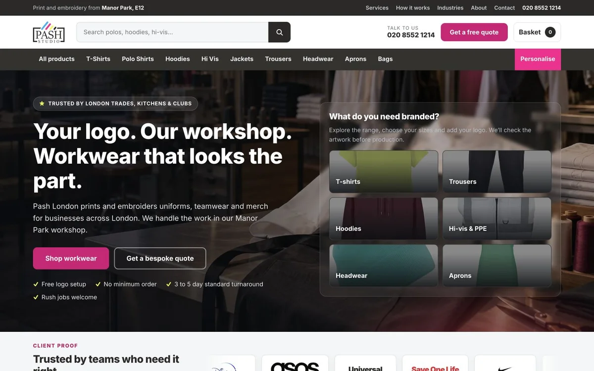 The Print & Stitch Hub website
