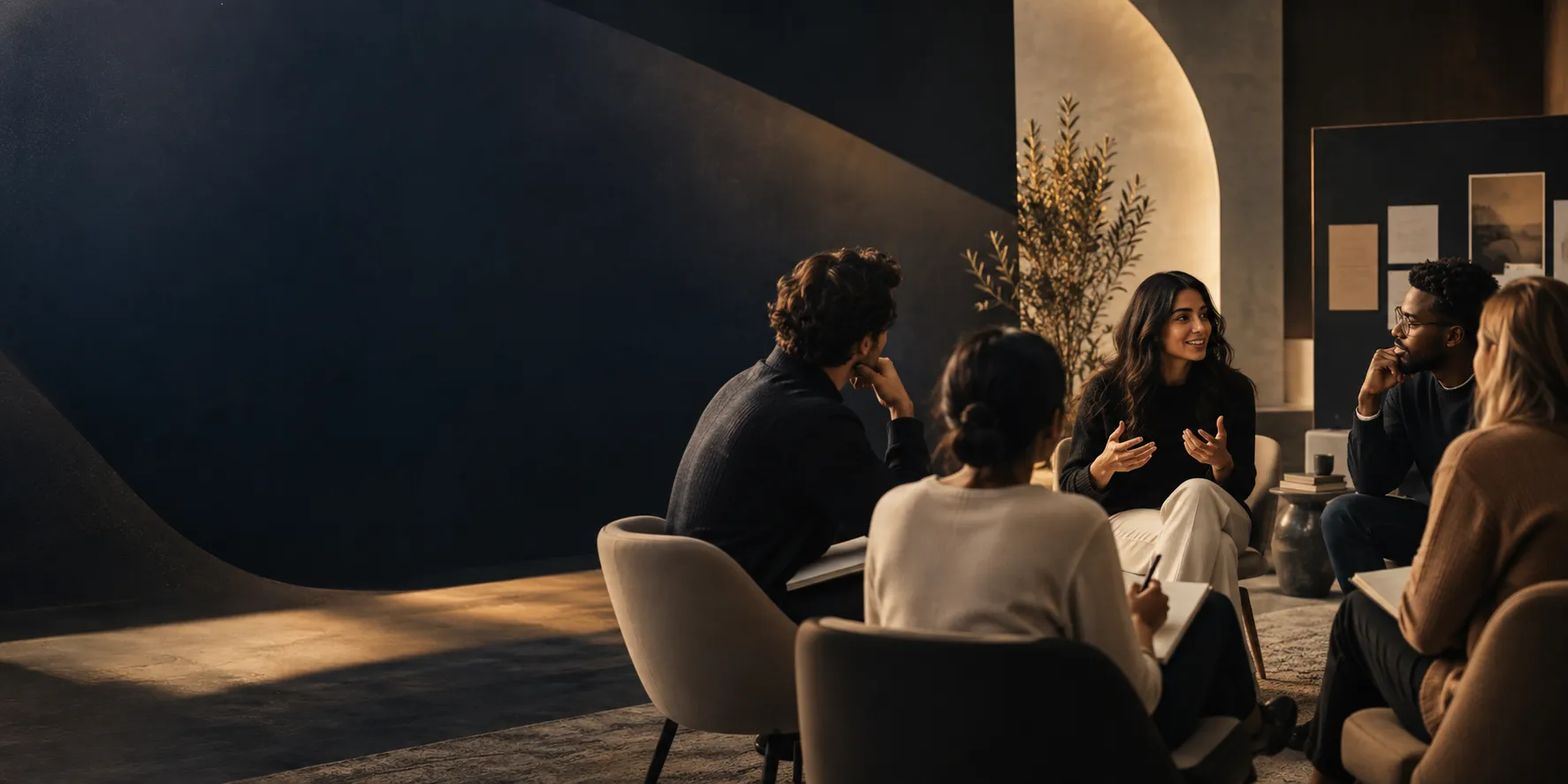 People in a focused group conversation at an ALIRA. experience